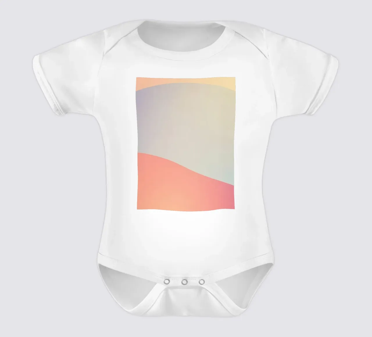 Waves of pastel colors blend smoothly calming atmosphare short-sleeve baby romper by DesignDoodle