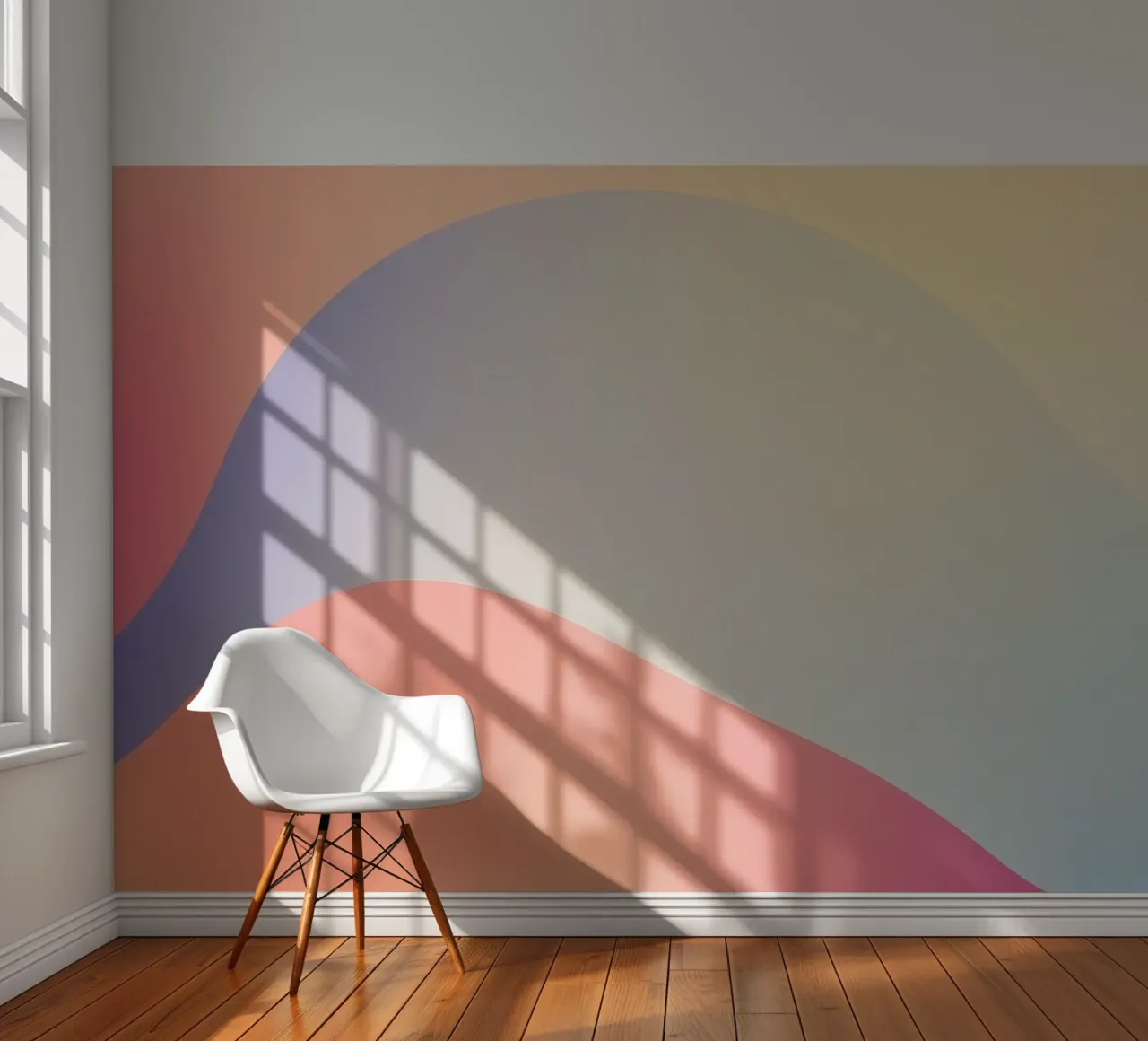 Les vagues de couleurs pastel se fondent dans une atmosphère apaisante. papier peint photo de DesignDoodle