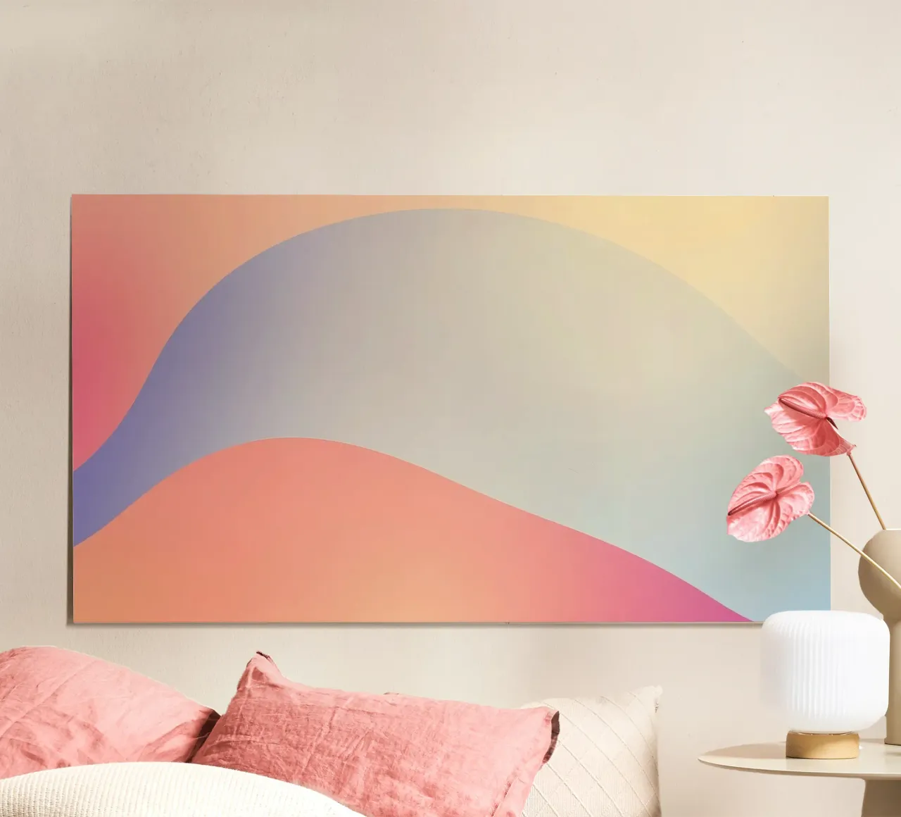 Waves of pastel colors blend smoothly calming atmosphare hahnemühle by DesignDoodle