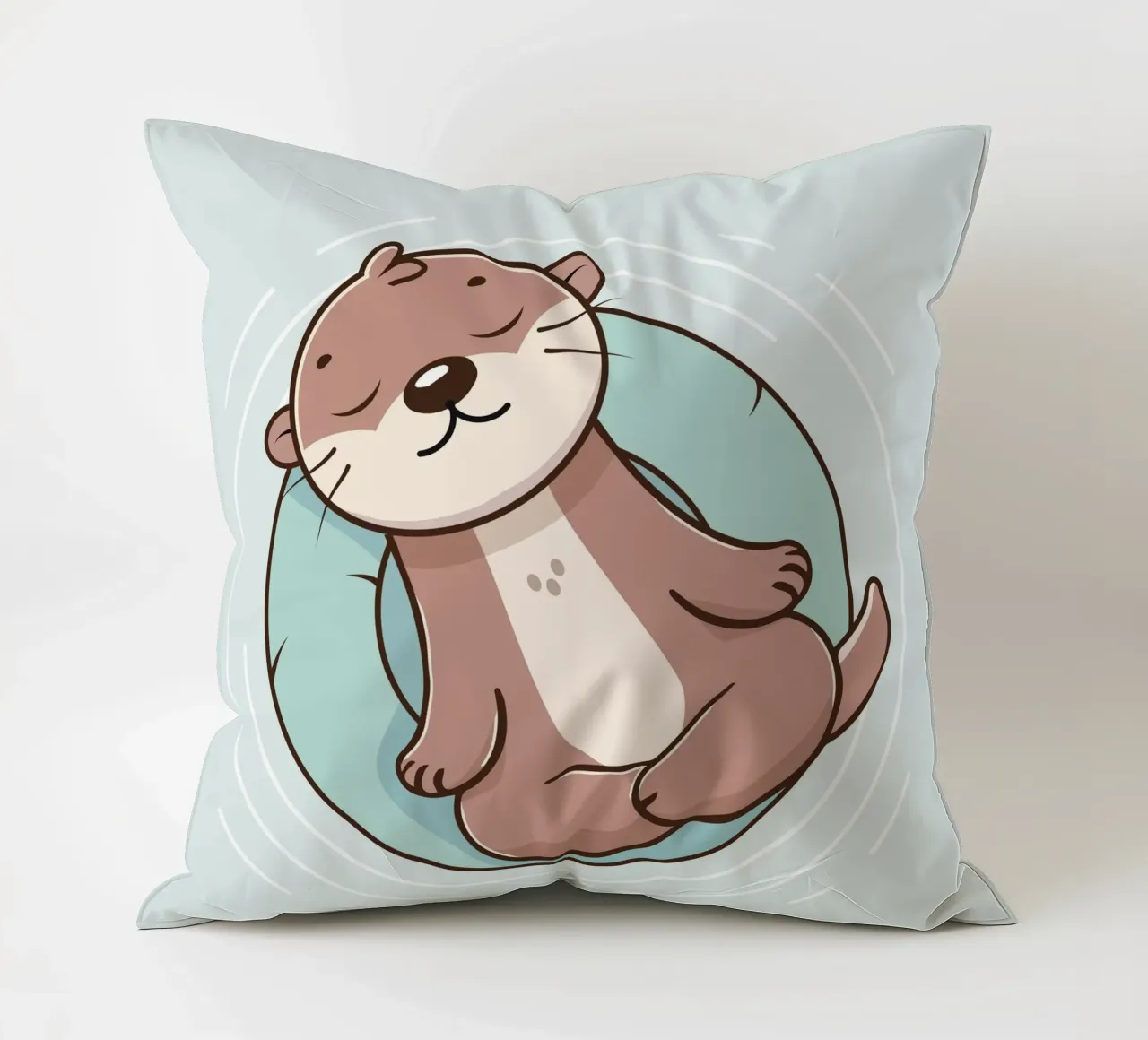 Relaxed otter - mindfulness & tranquillity decorative cushion by namosh