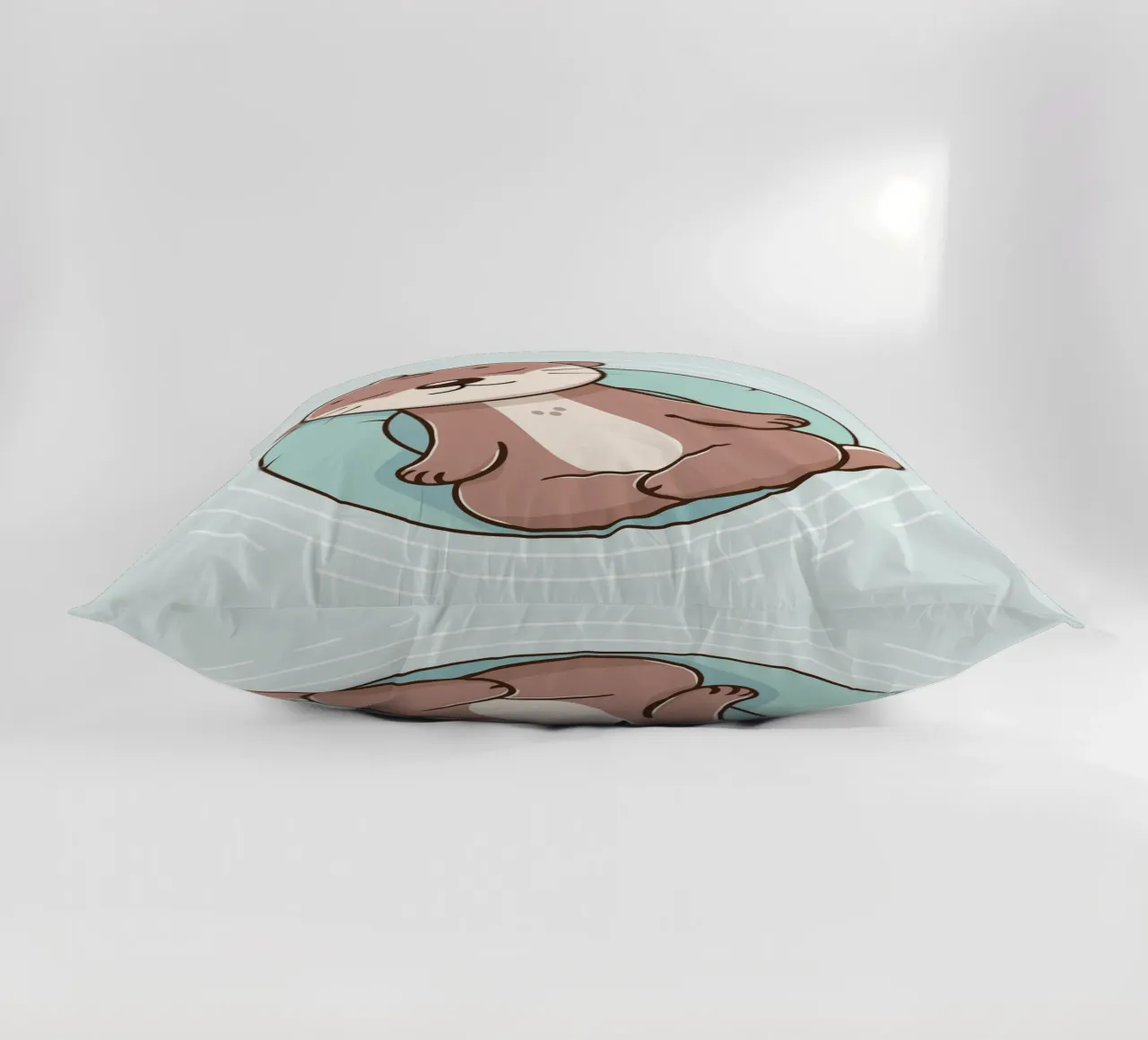 Relaxed otter - mindfulness & tranquillity decorative cushion by namosh