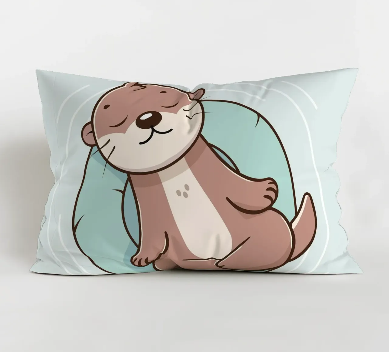 Relaxed otter - mindfulness & tranquillity decorative cushion by namosh