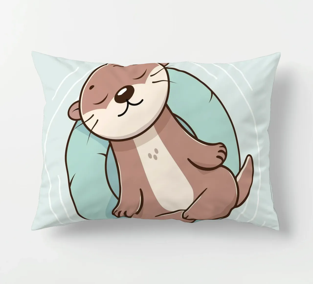 Relaxed otter - mindfulness & tranquillity decorative cushion by namosh