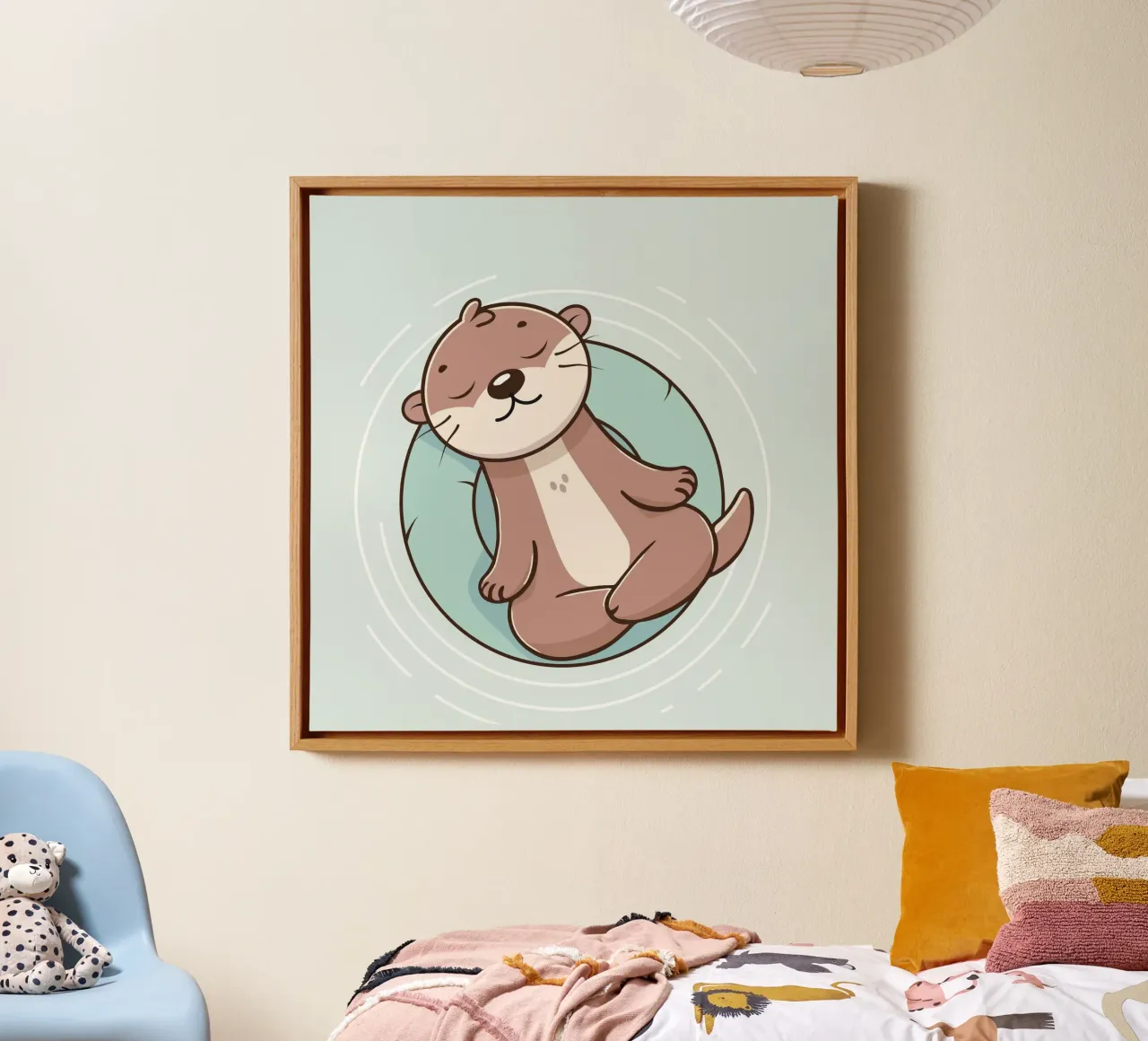 Ontspannen otter - mindfulness & rust canvas met Baklijst van namosh