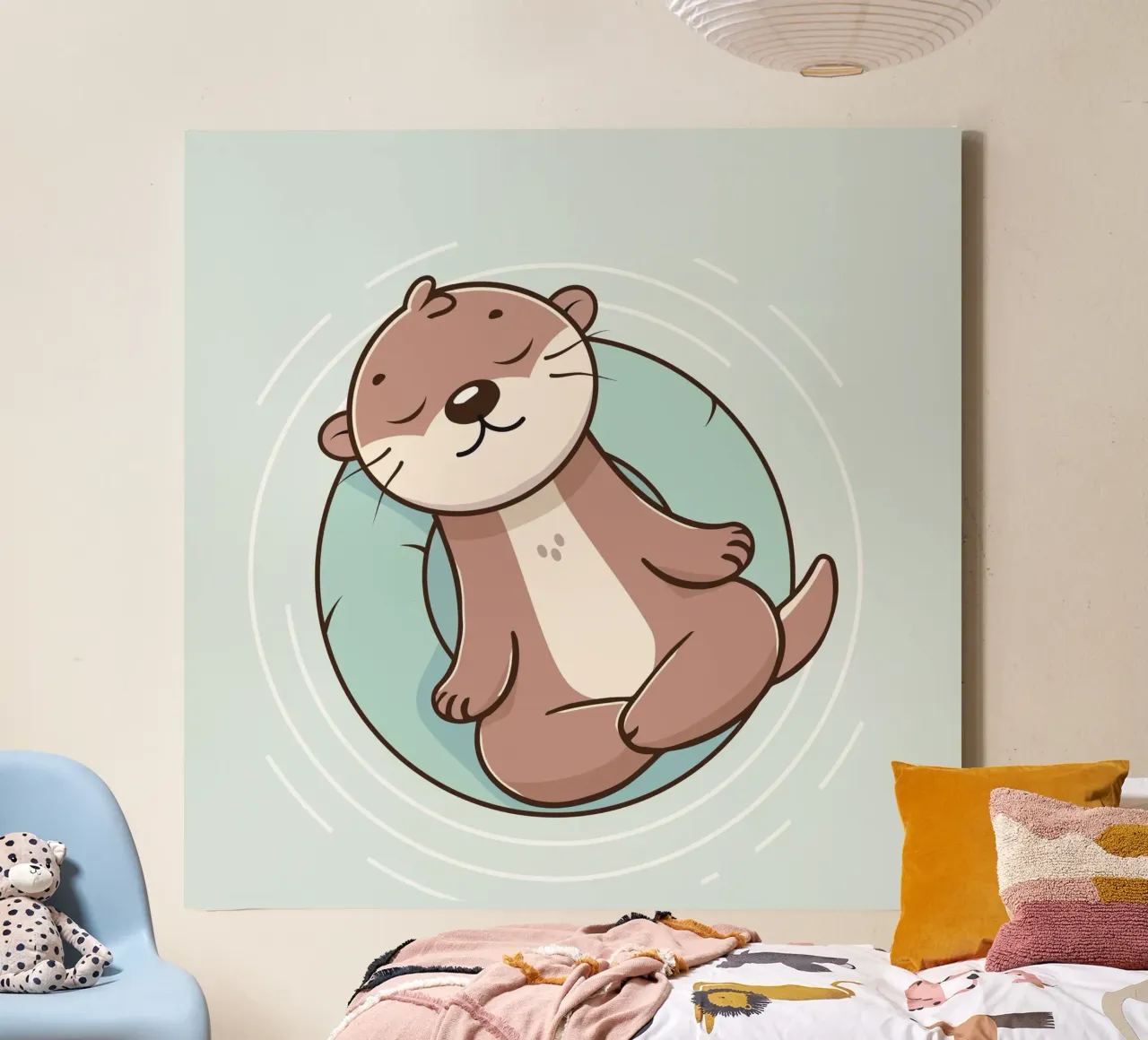 Ontspannen otter - mindfulness & rust canvas met Baklijst van namosh