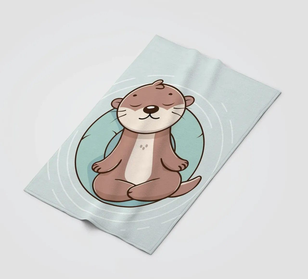 Relaxed otter - mindfulness & tranquillity fleece blanket by namosh
