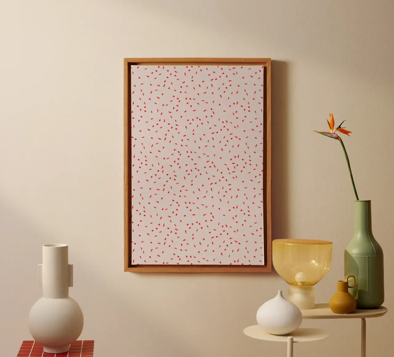 Red Sprinkles tela con Cornice a cassetta da Kind of Style
