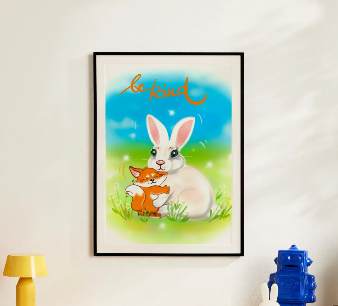 be kind poster con telaio in alluminio da Happy 😃 Art 🎨 by Christine Schnoell