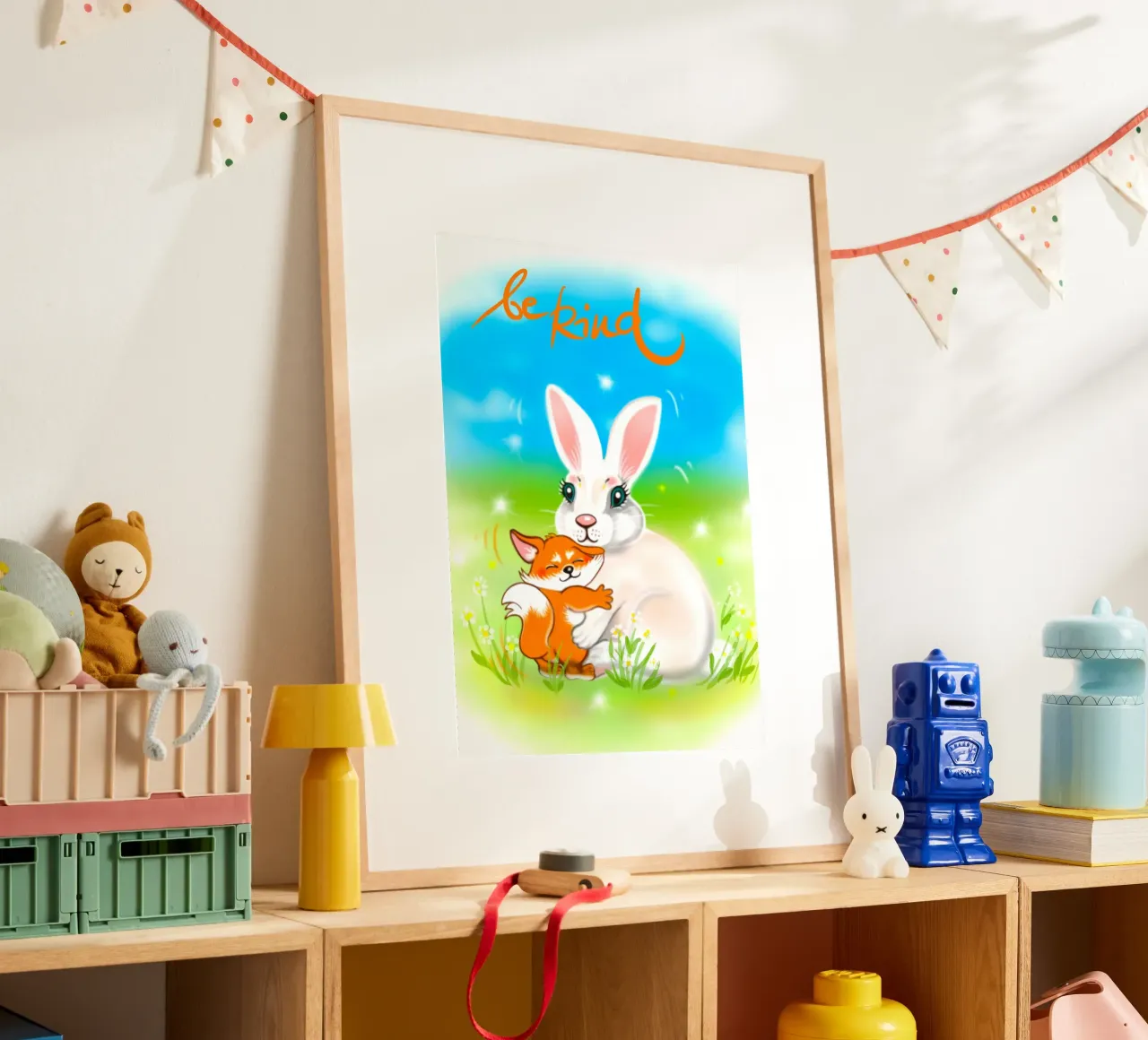 be kind poster con telaio in alluminio da Happy 😃 Art 🎨 by Christine Schnoell