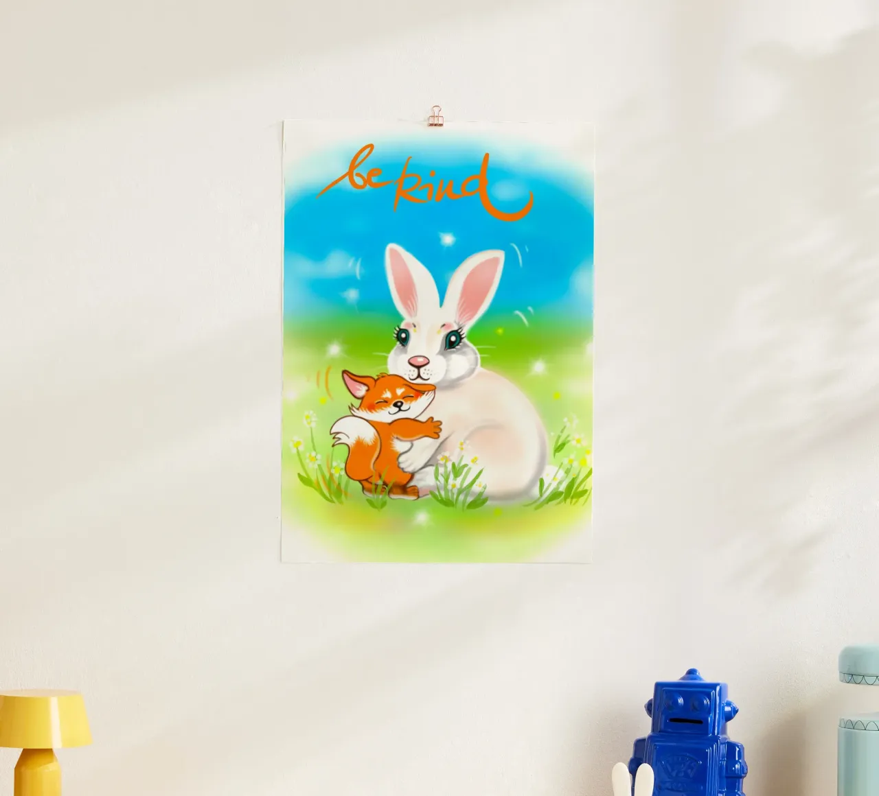 be kind poster con telaio in alluminio da Happy 😃 Art 🎨 by Christine Schnoell