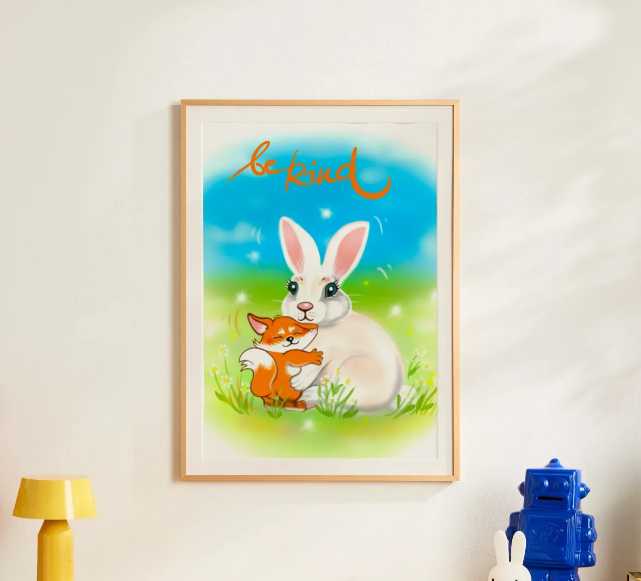 be kind poster con telaio in alluminio da Happy 😃 Art 🎨 by Christine Schnoell