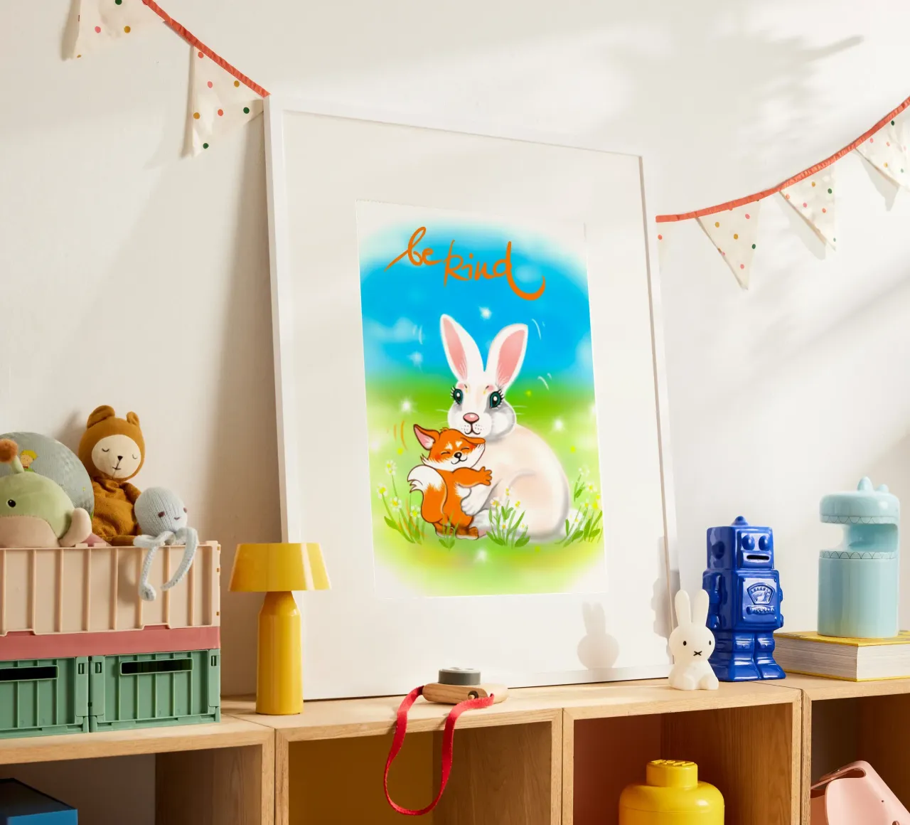 be kind poster con telaio in alluminio da Happy 😃 Art 🎨 by Christine Schnoell
