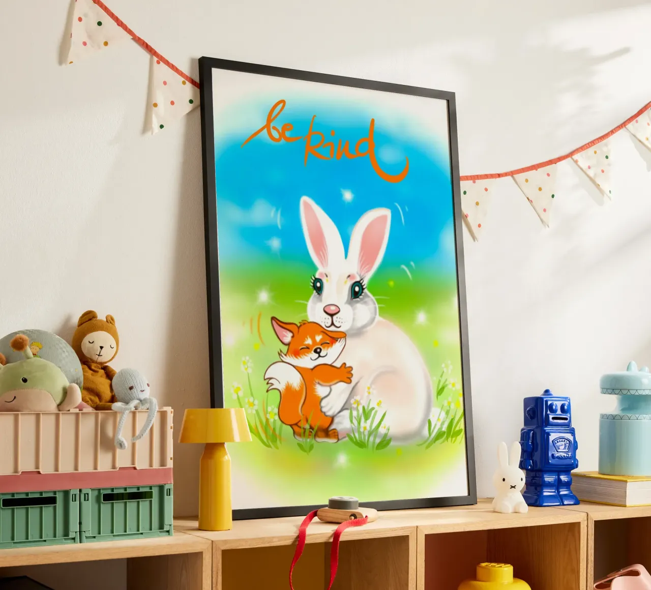 be kind poster con telaio in alluminio da Happy 😃 Art 🎨 by Christine Schnoell