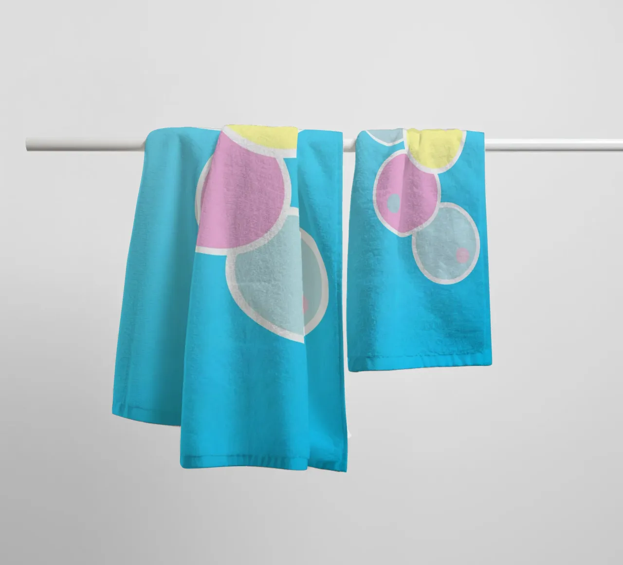 Four colourful pastel circles towel by Something for you