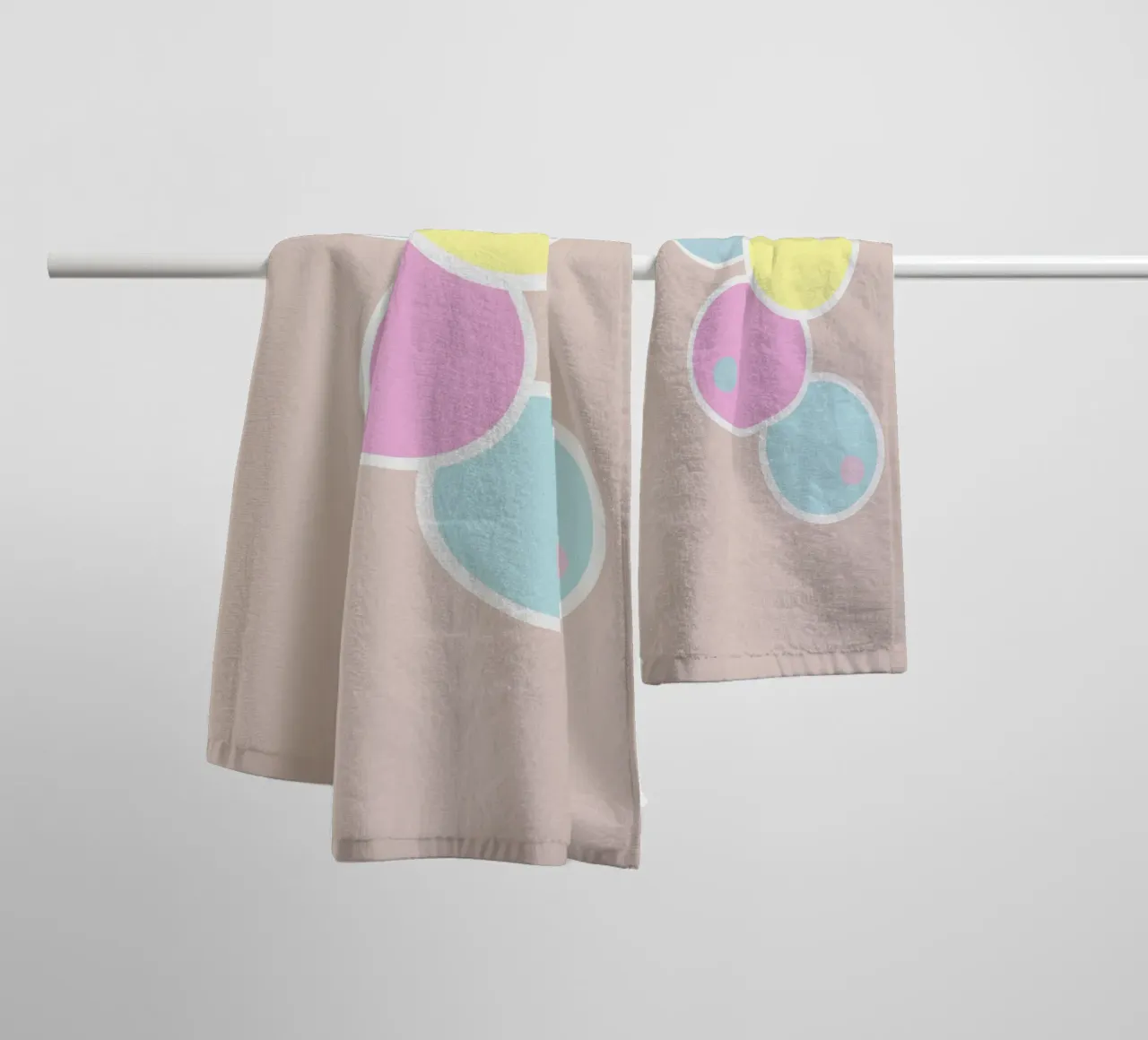 Four colourful pastel circles towel by Something for you