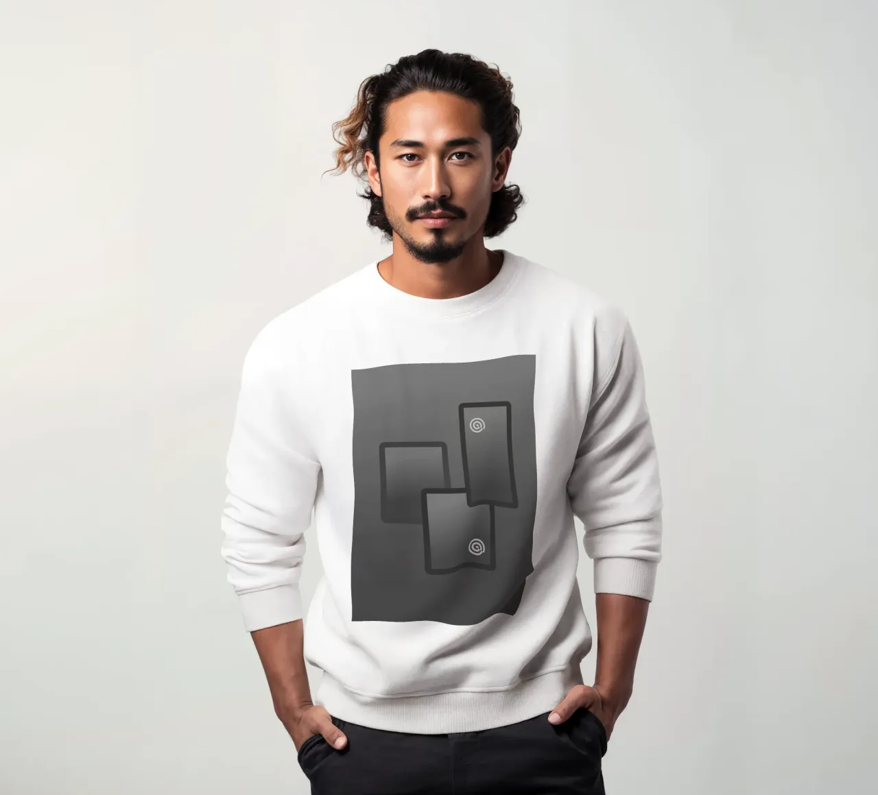 Tres rectángulos grises y negros sudadera de Something for you