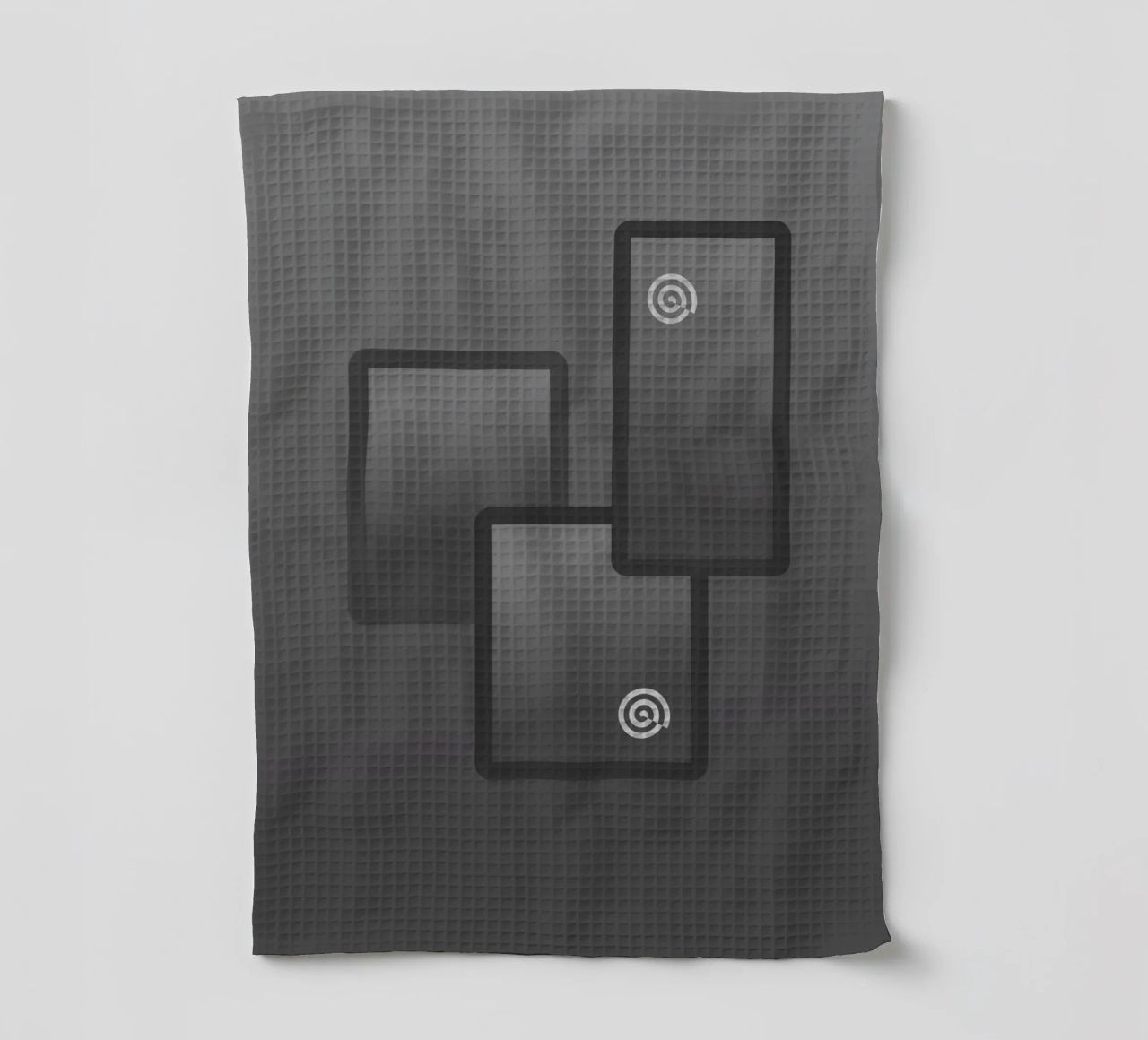 Trois rectangles gris et noirs torchon de Something for you