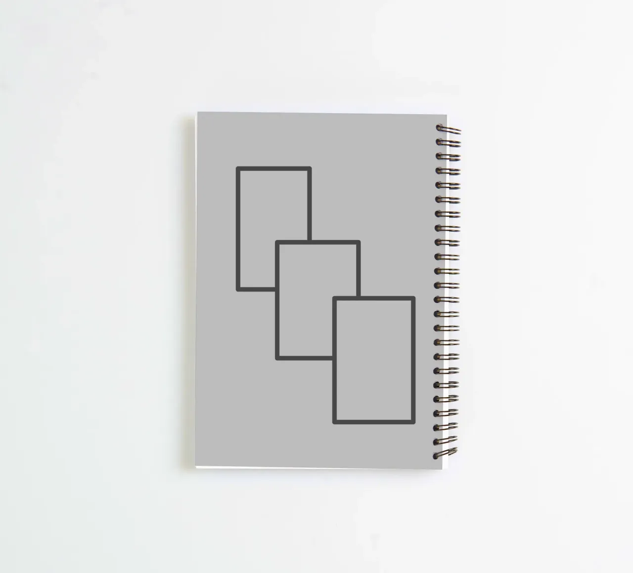 Three black rectangles on a grey background spiral notebook by Something for you
