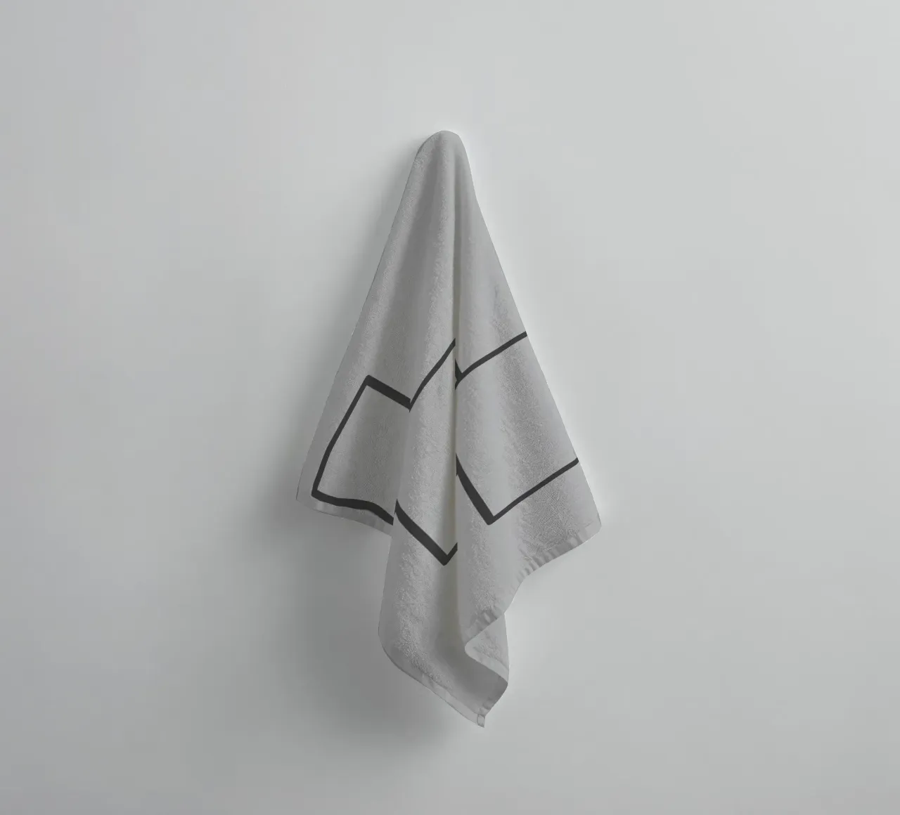 Three black rectangles on a grey background towel by Something for you
