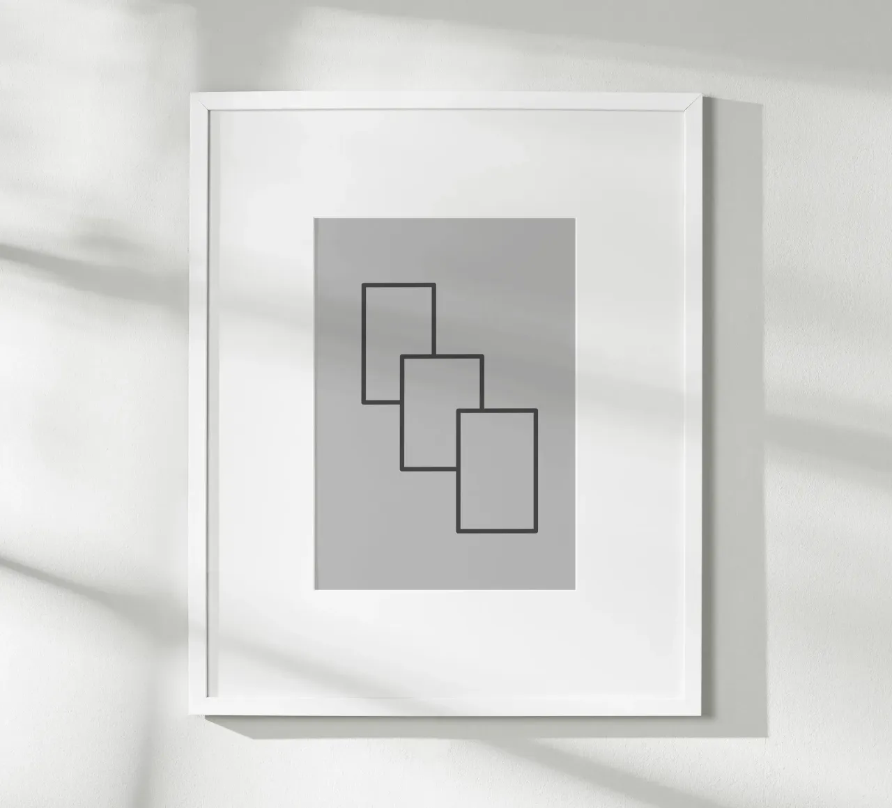 Three black rectangles on a grey background hahnemühle by Something for you