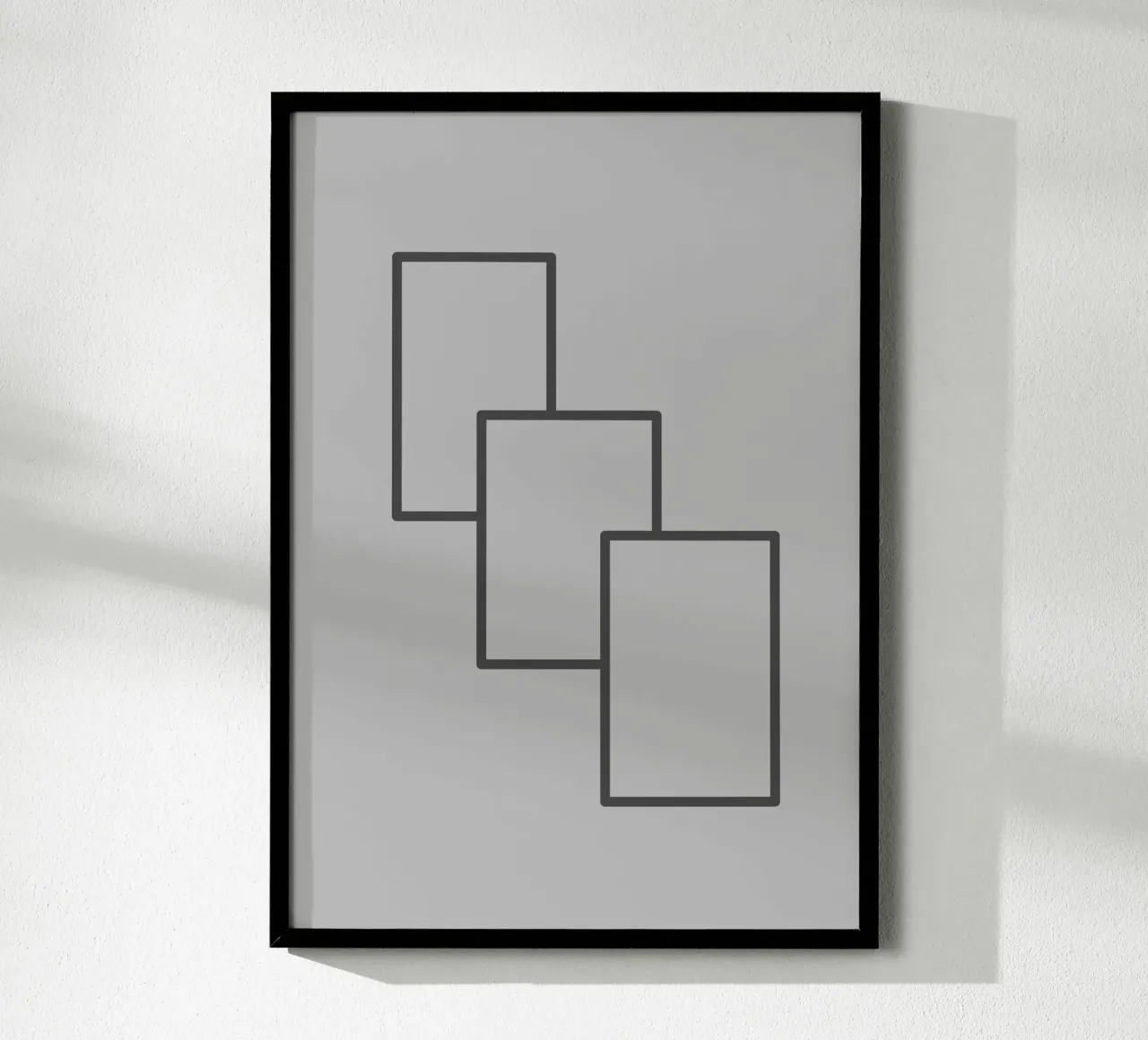 Three black rectangles on a grey background hahnemühle by Something for you