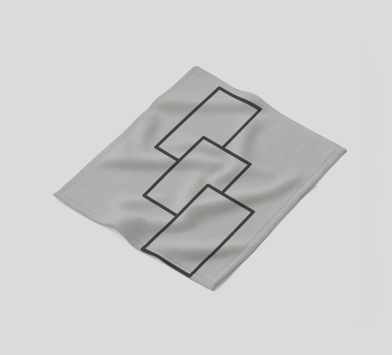 Three black rectangles on a grey background fleece blanket by Something for you