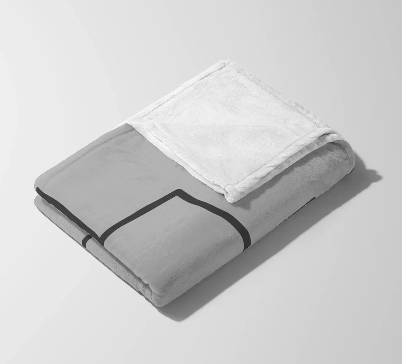 Three black rectangles on a grey background fleece blanket by Something for you