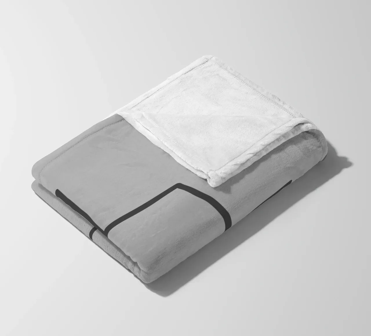 Three black rectangles on a grey background fleece blanket by Something for you
