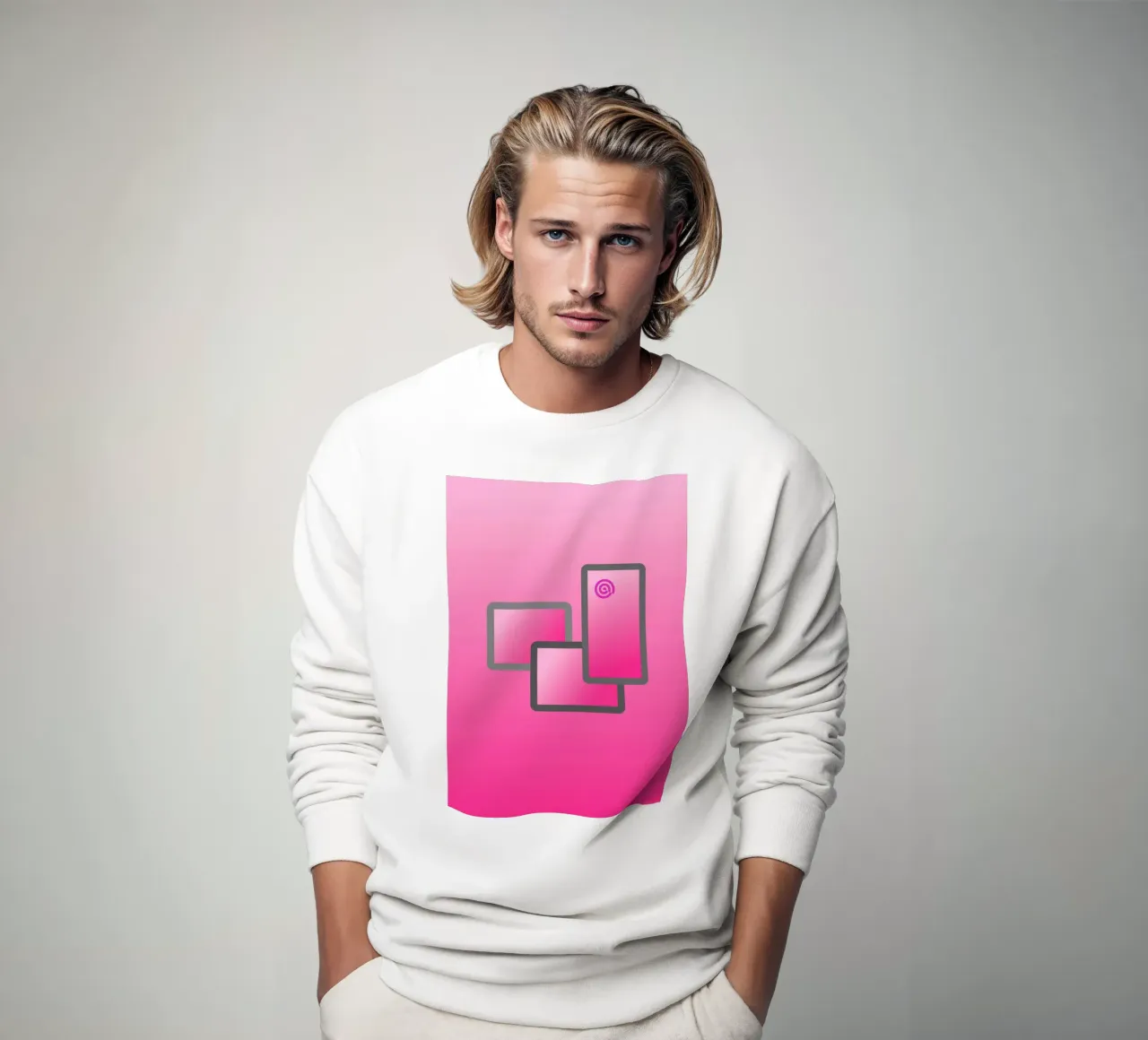 Three rectangles on a pink background sweatshirt by Something for you