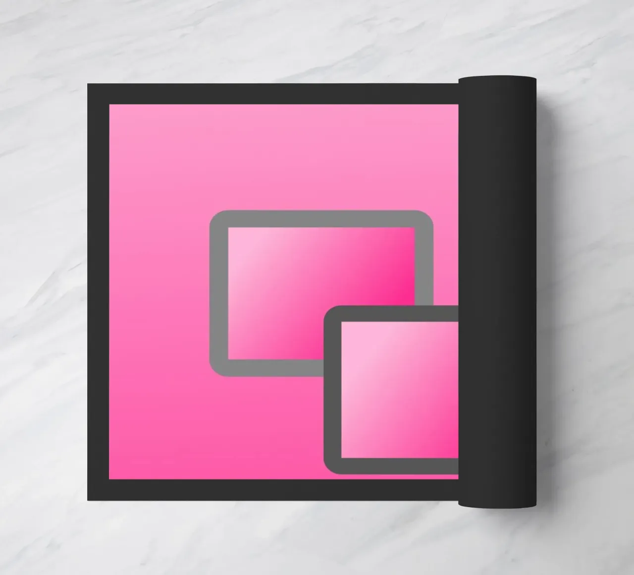 Three rectangles on a pink background doormat by Something for you