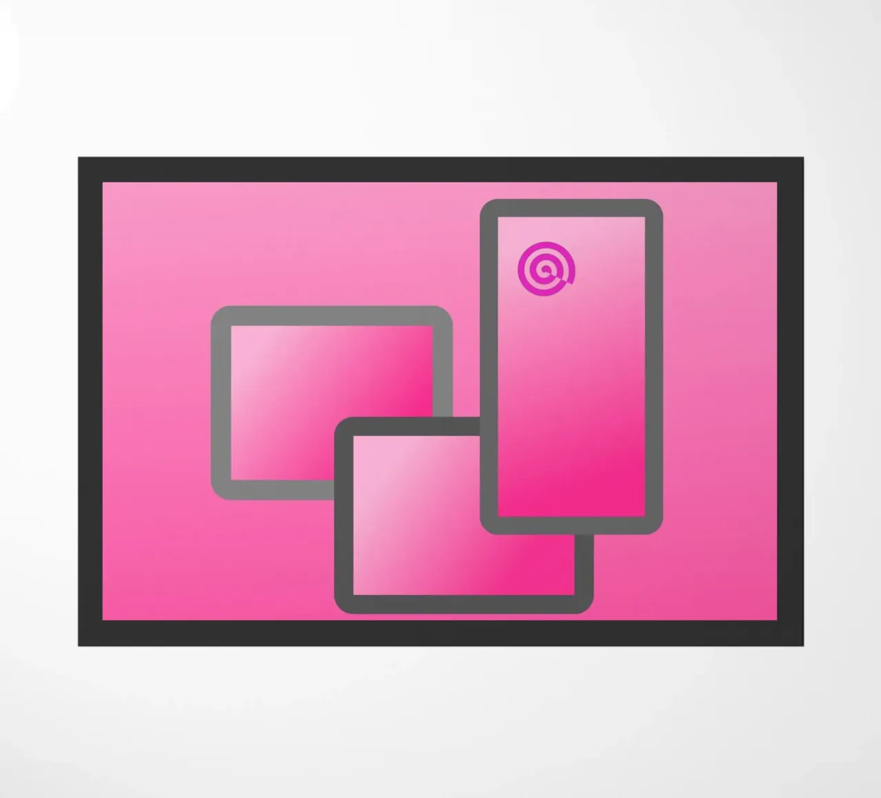 Three rectangles on a pink background doormat by Something for you