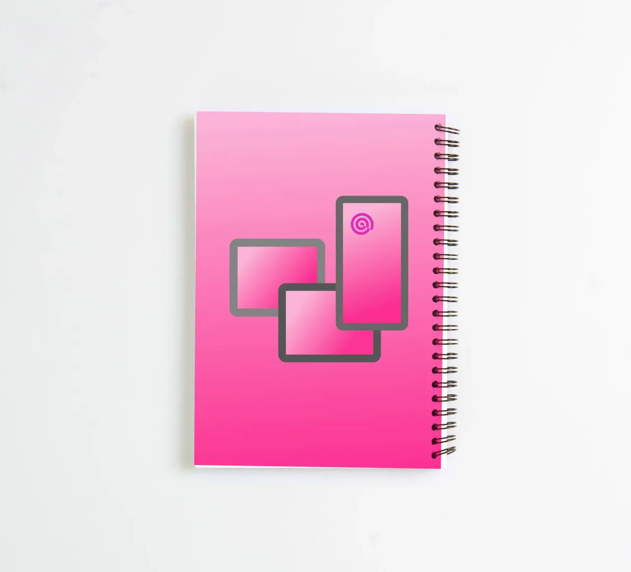 Three rectangles on a pink background spiral notebook by Something for you