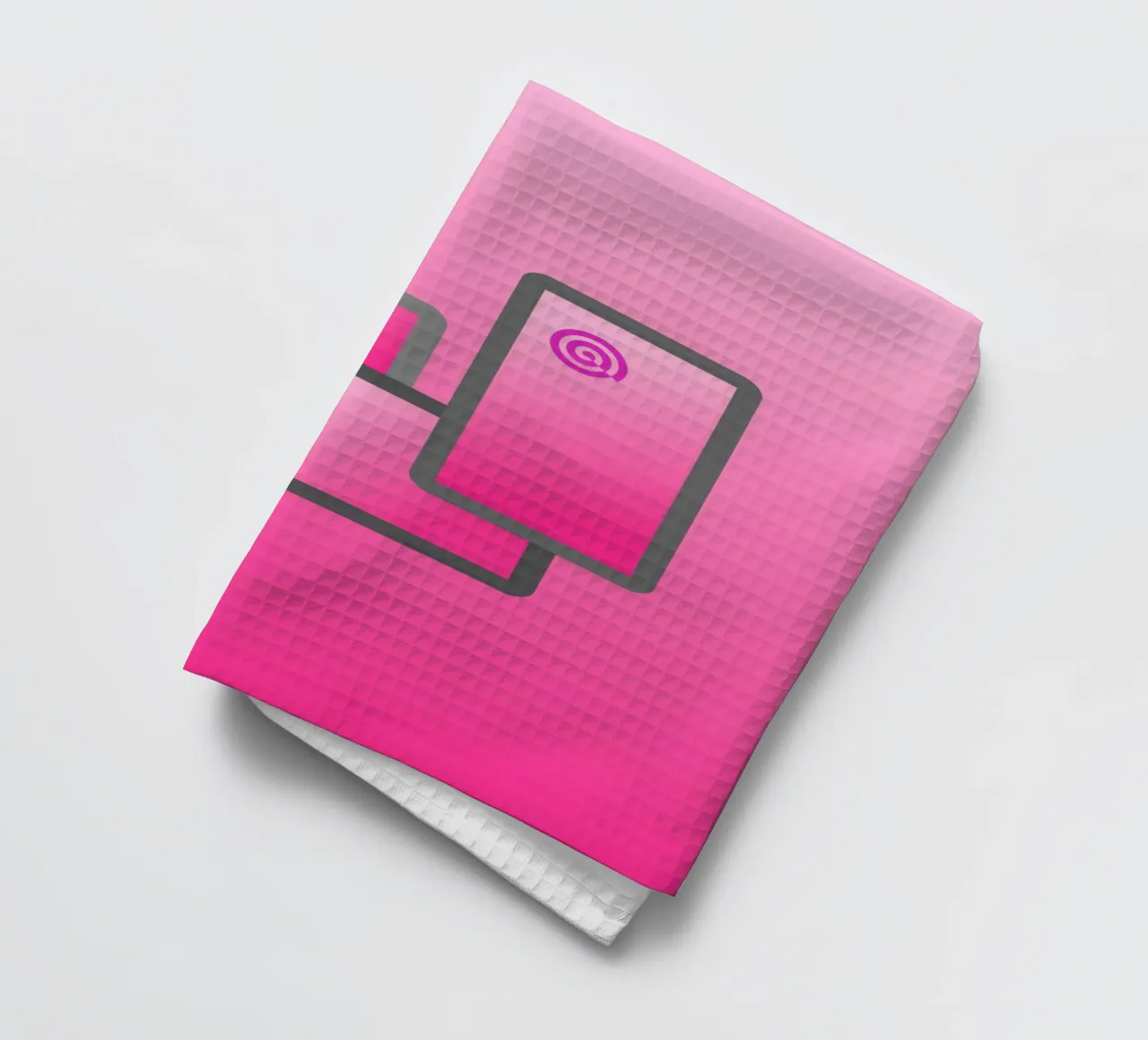 Three rectangles on a pink background tea towel by Something for you