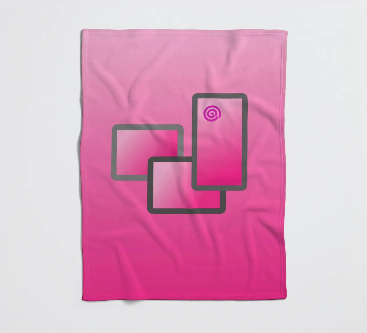 Three rectangles on a pink background fleece blanket by Something for you