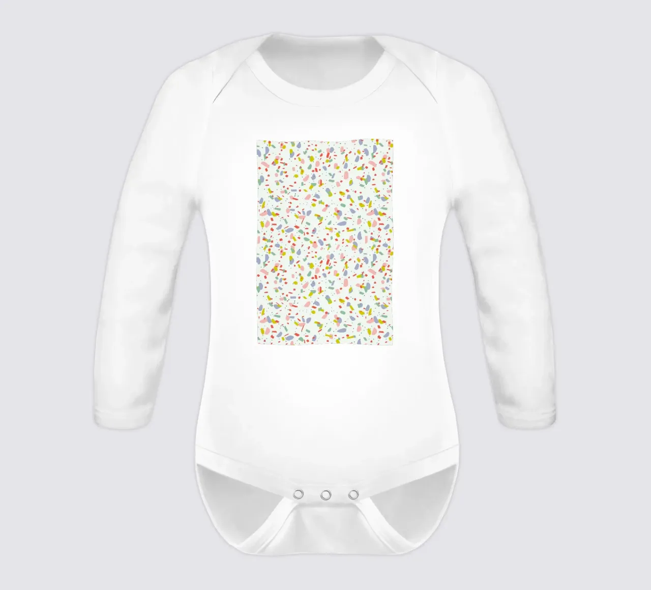 Terrazzo long-sleeve baby romper by Kind of Style