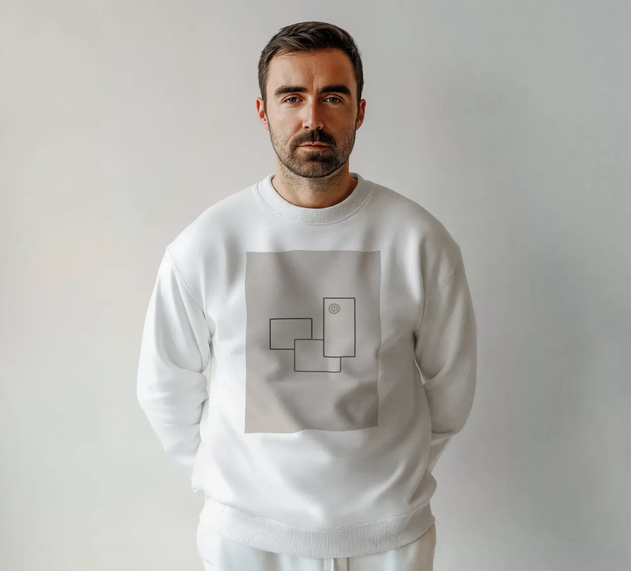 Three rectangles on a grey background sweatshirt by Something for you