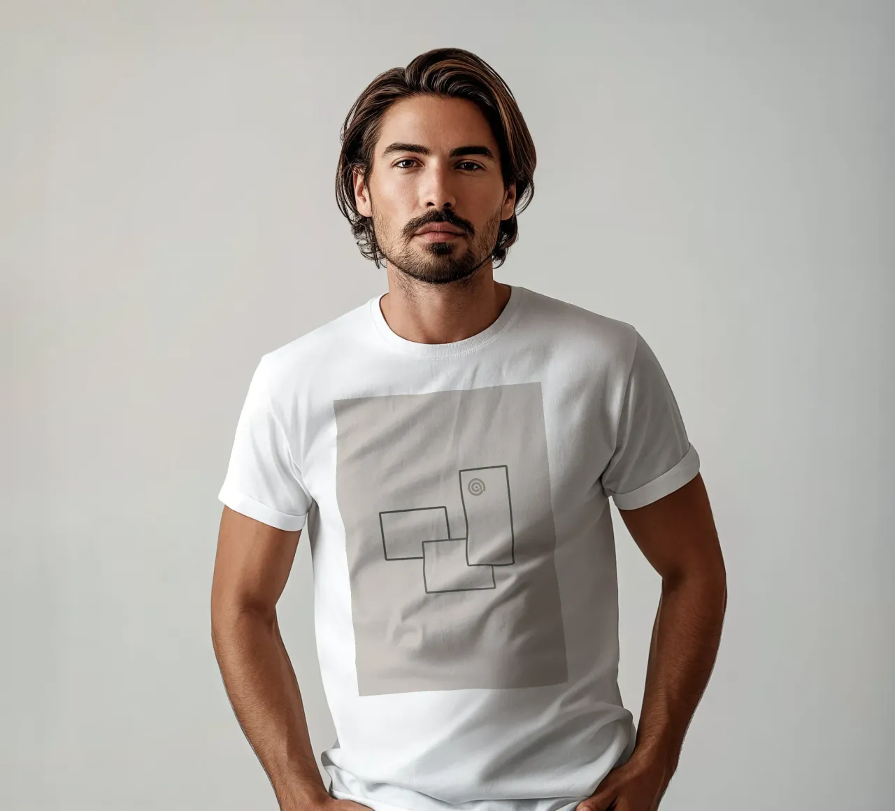 Three rectangles on a grey background t-shirt by Something for you