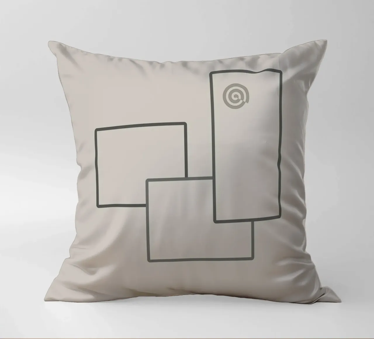 Three rectangles on a grey background decorative cushion by Something for you