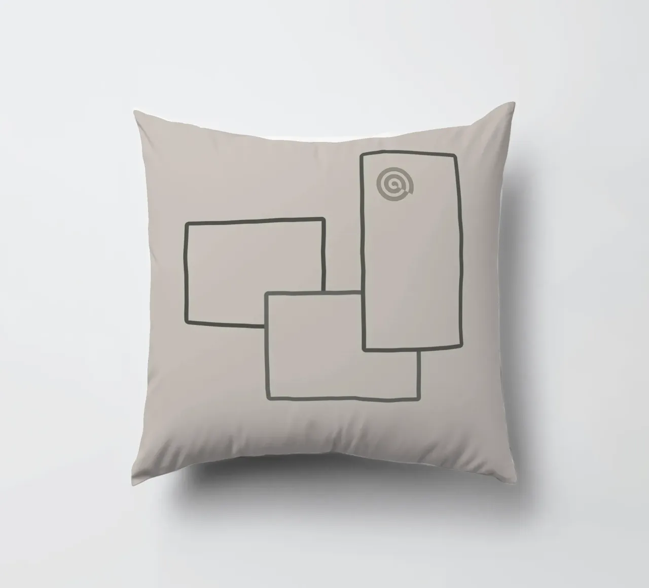 Three rectangles on a grey background decorative cushion by Something for you