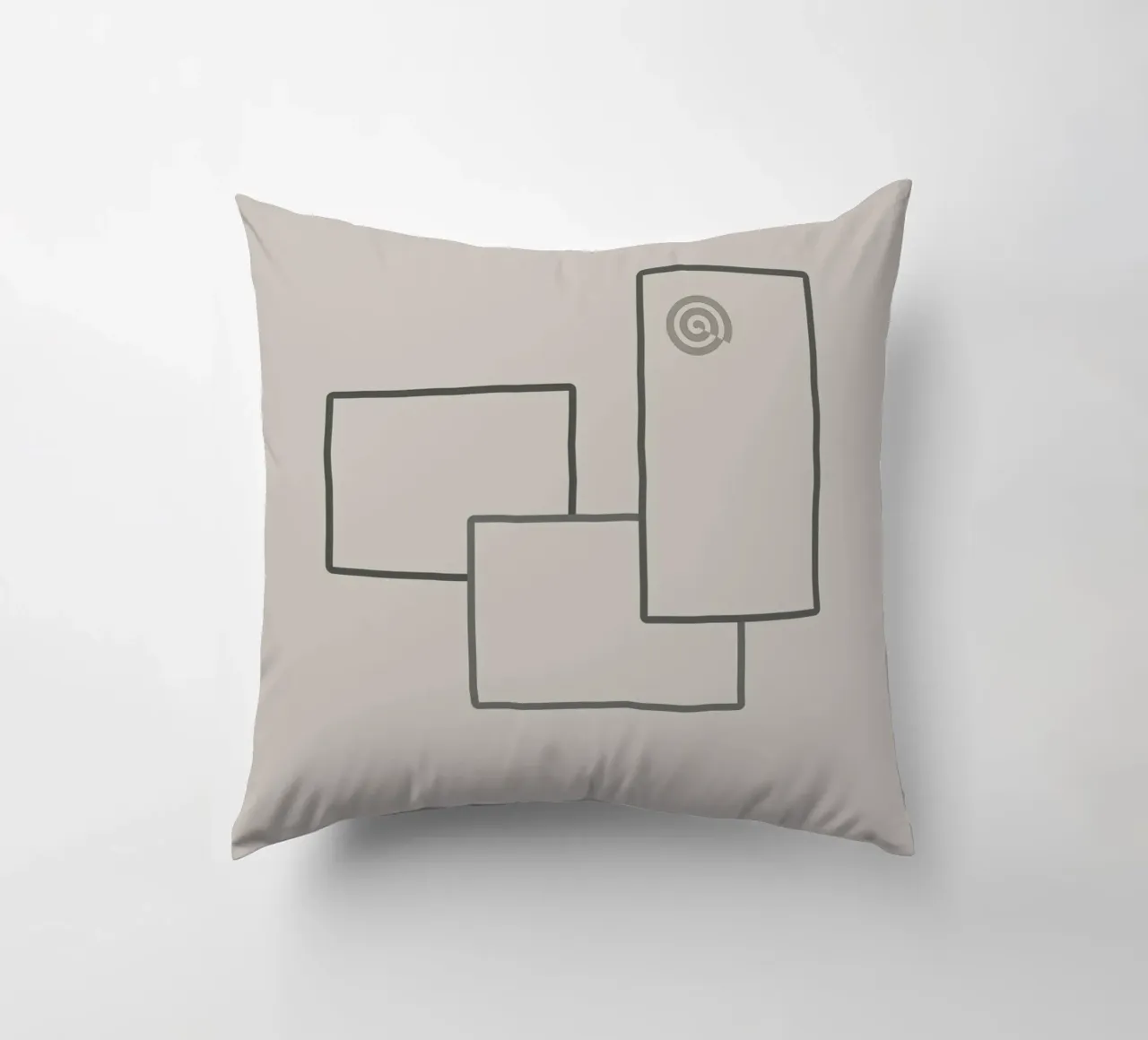 Three rectangles on a grey background decorative cushion by Something for you