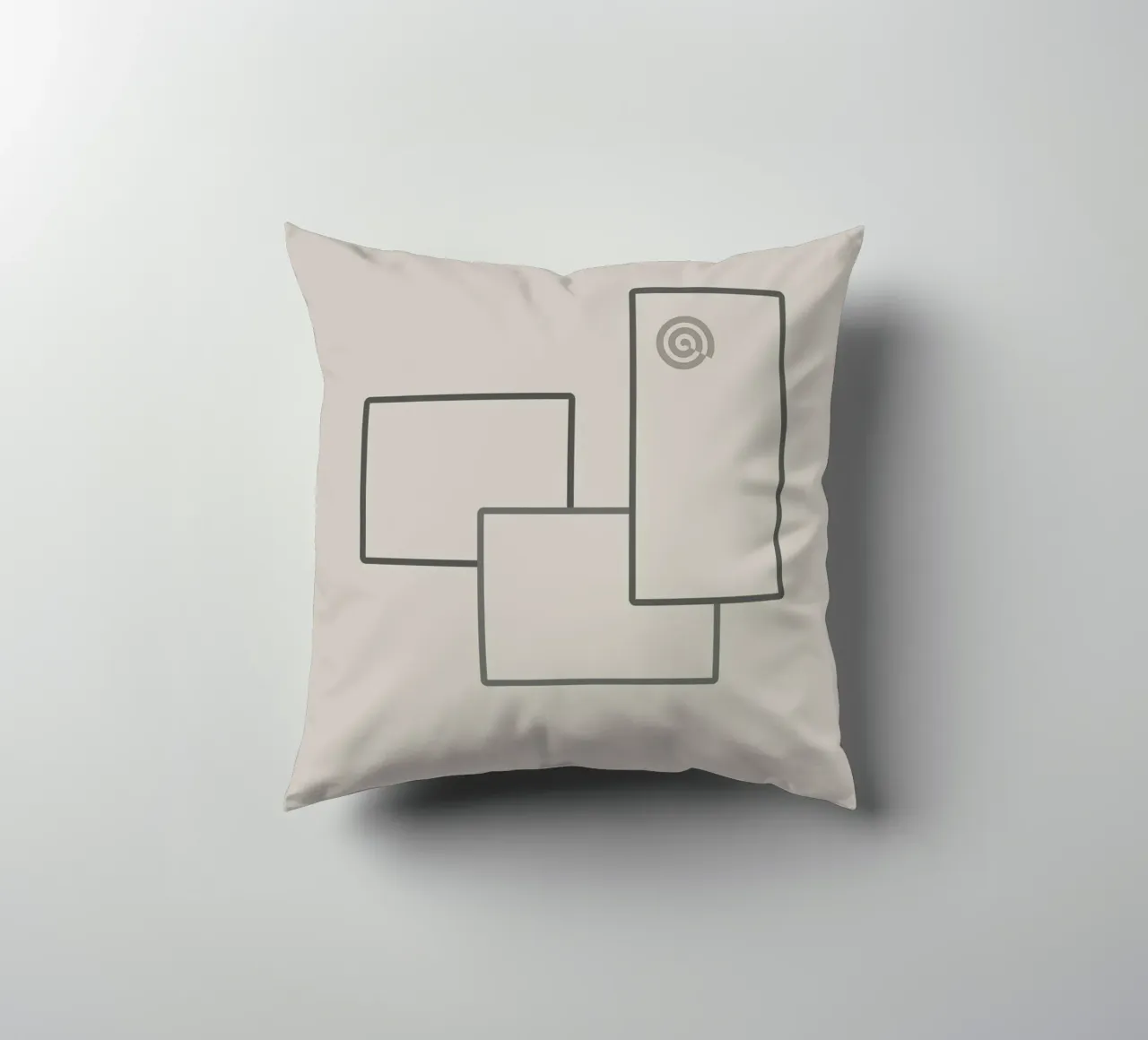 Three rectangles on a grey background decorative cushion by Something for you