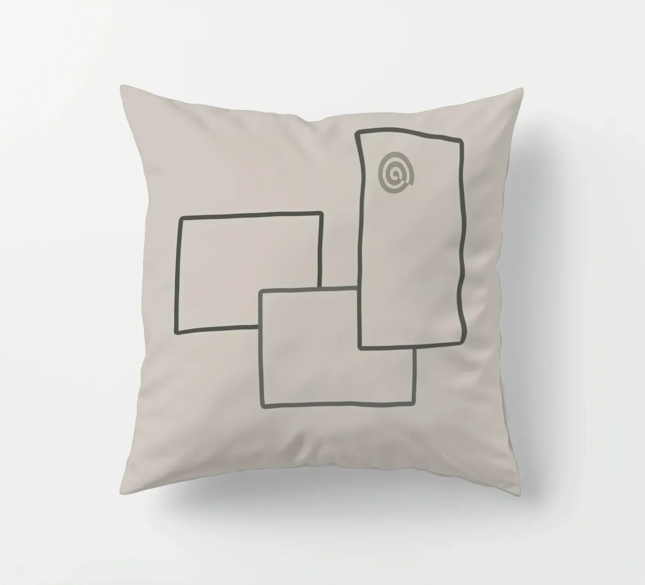 Three rectangles on a grey background decorative cushion by Something for you