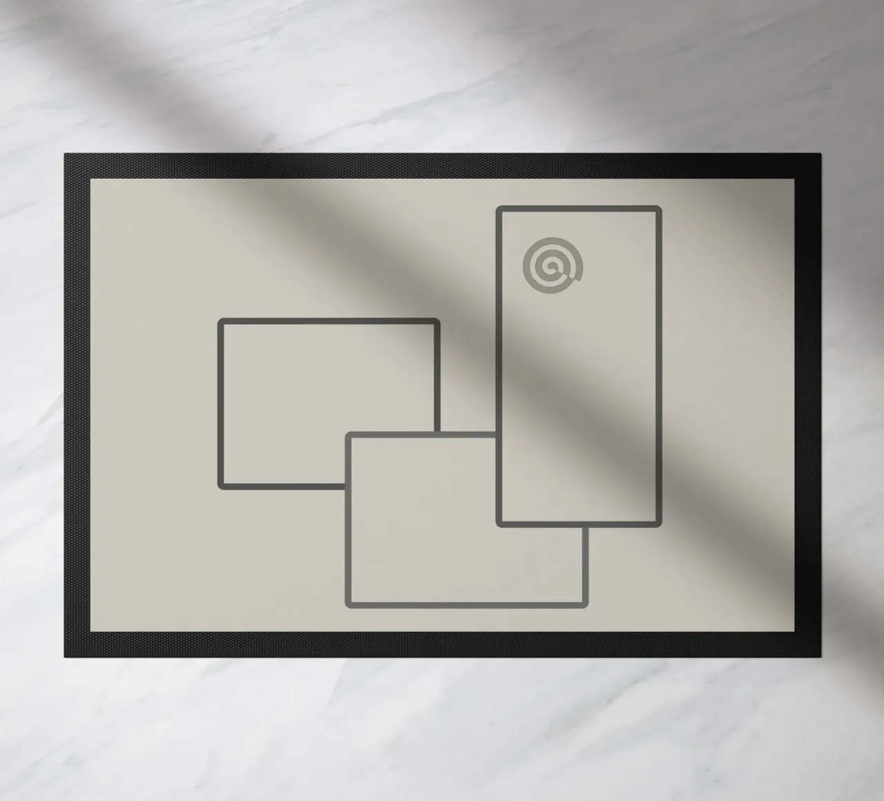 Three rectangles on a grey background doormat by Something for you