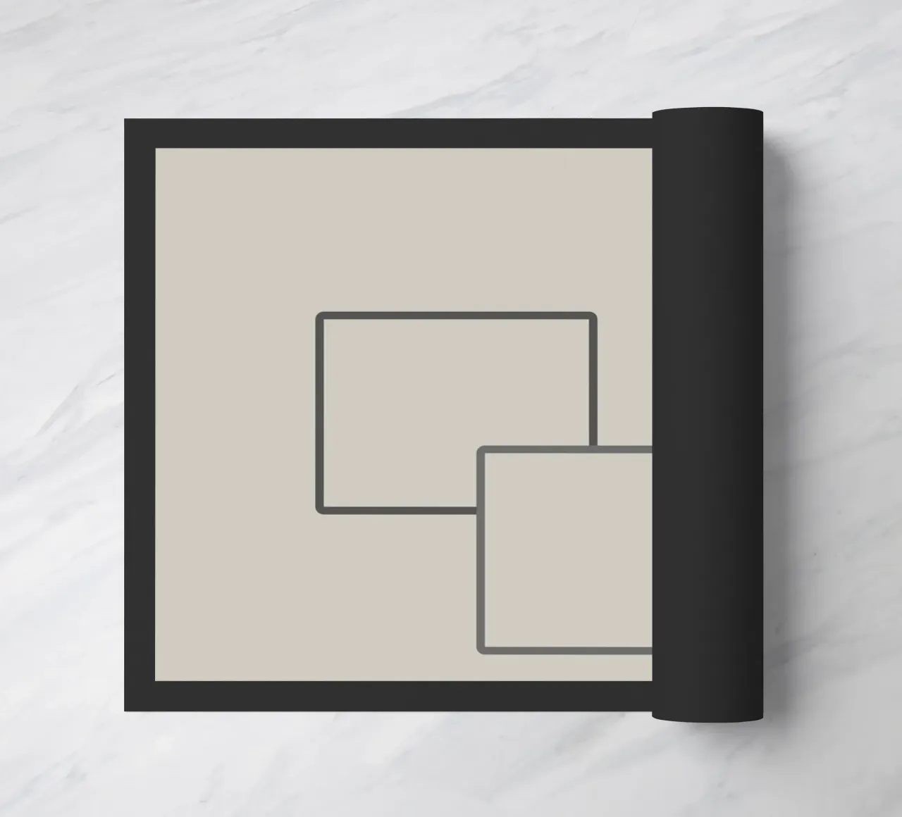 Three rectangles on a grey background doormat by Something for you