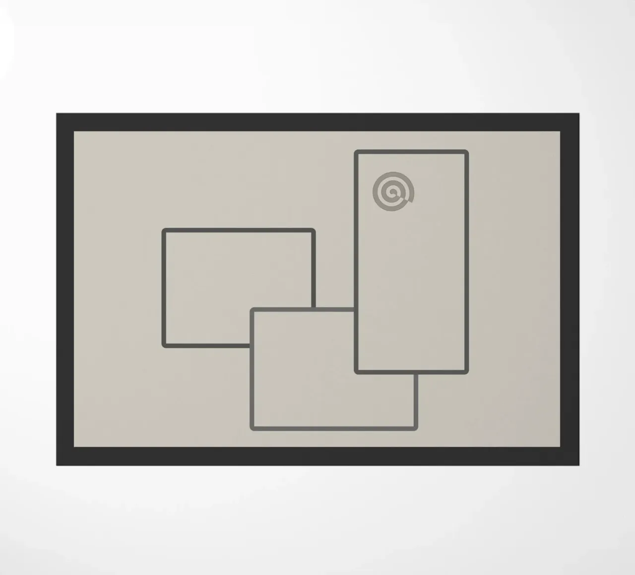 Three rectangles on a grey background doormat by Something for you