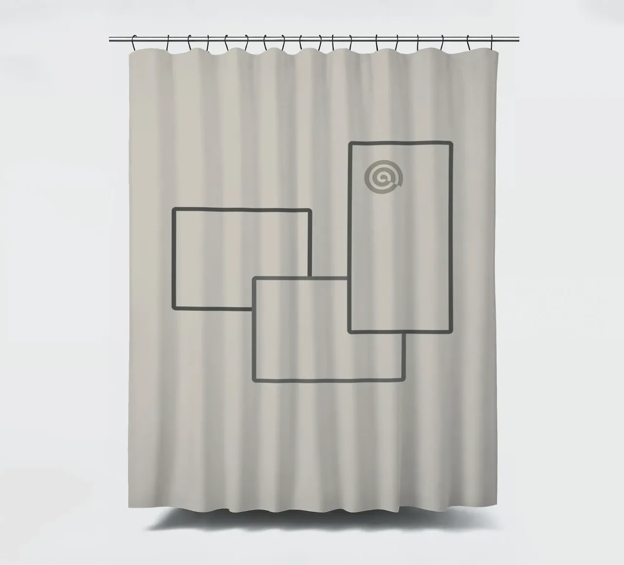 Three rectangles on a grey background shower curtain by Something for you