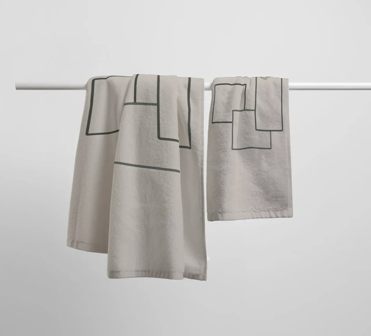Three rectangles on a grey background towel by Something for you