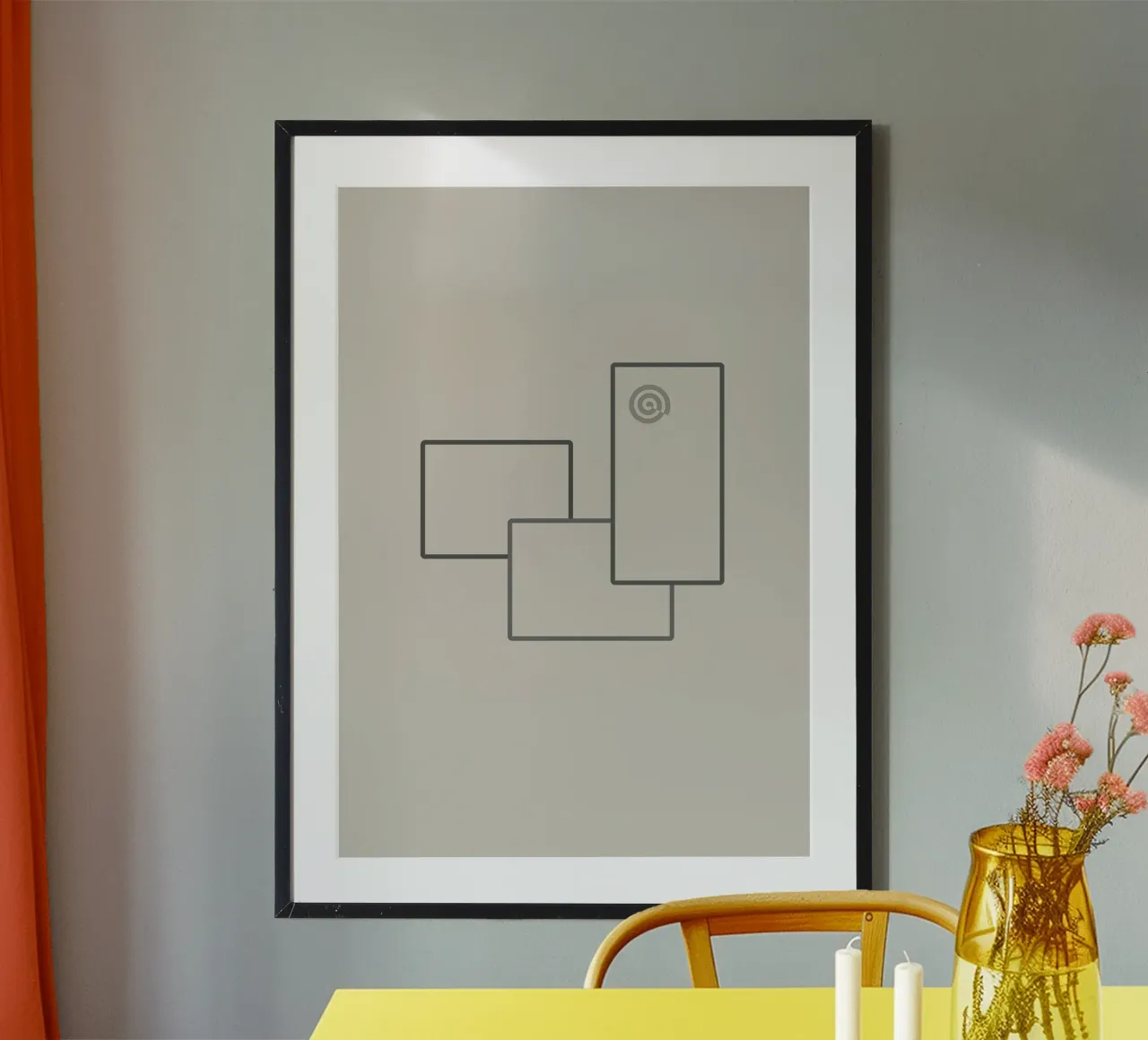 Three rectangles on a grey background hahnemühle by Something for you