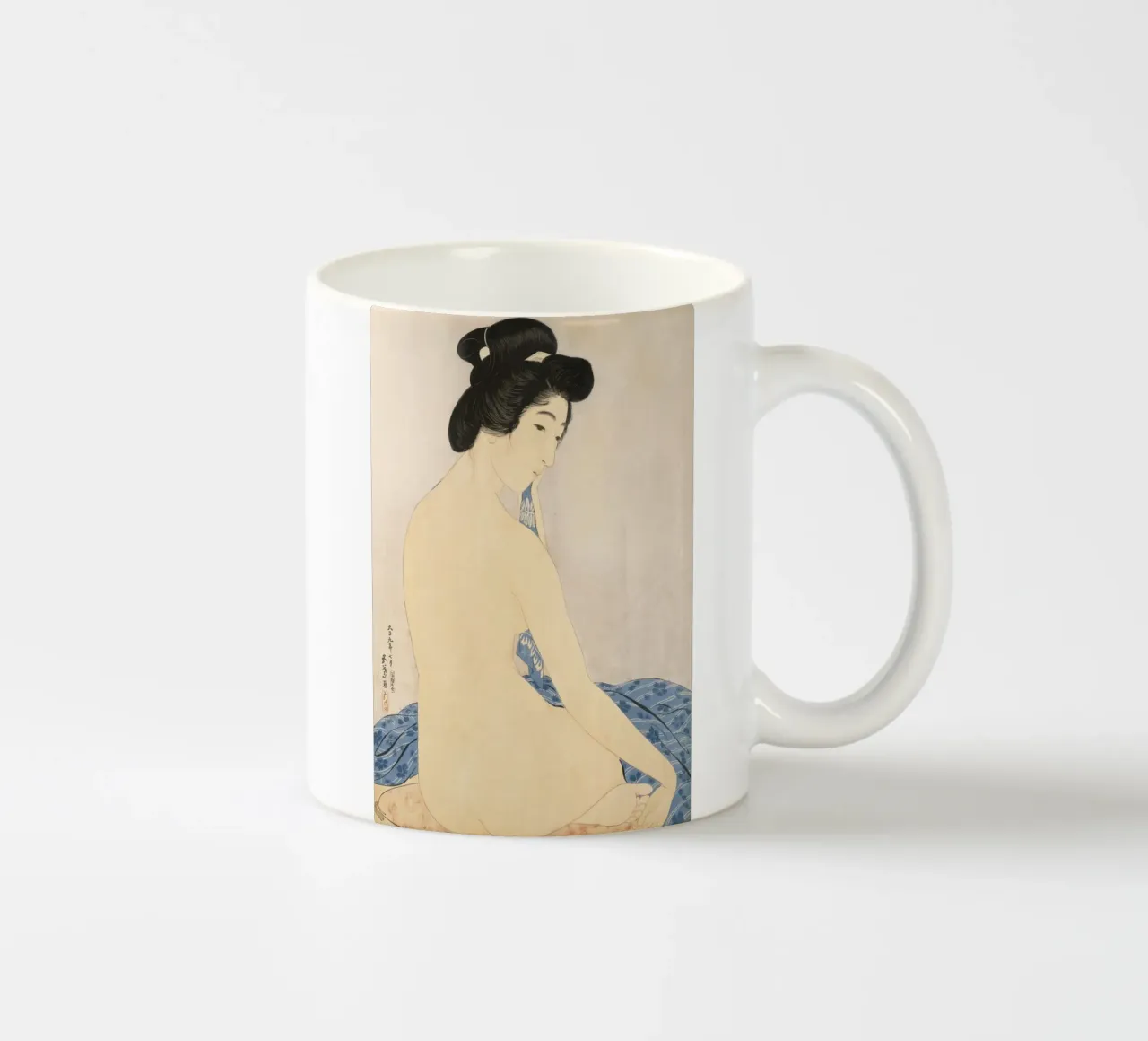 Ukiyo-e: pittura giapponese, nudo dopo il bagno di Goyo tazza in ceramica da Aesthetic Muse