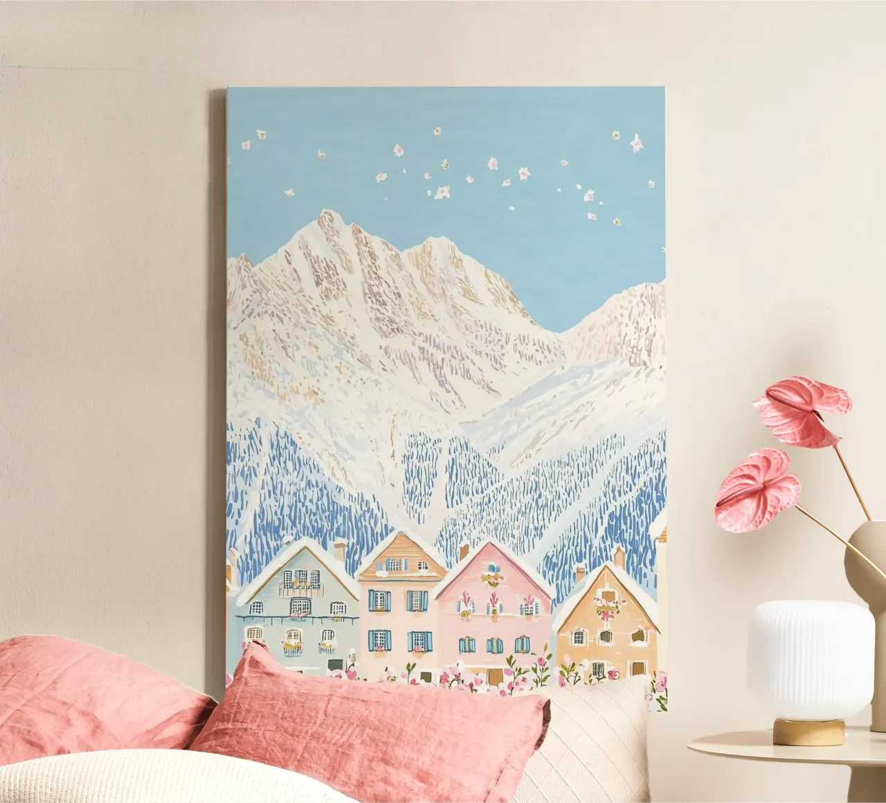Reisposter, Zwitserse Alpen, Zwitserland Berg Poster canvas met Baklijst van Gaia